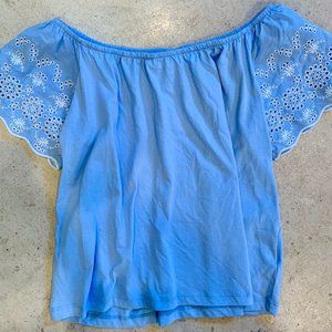 Blue off-the-shoulder top - size S